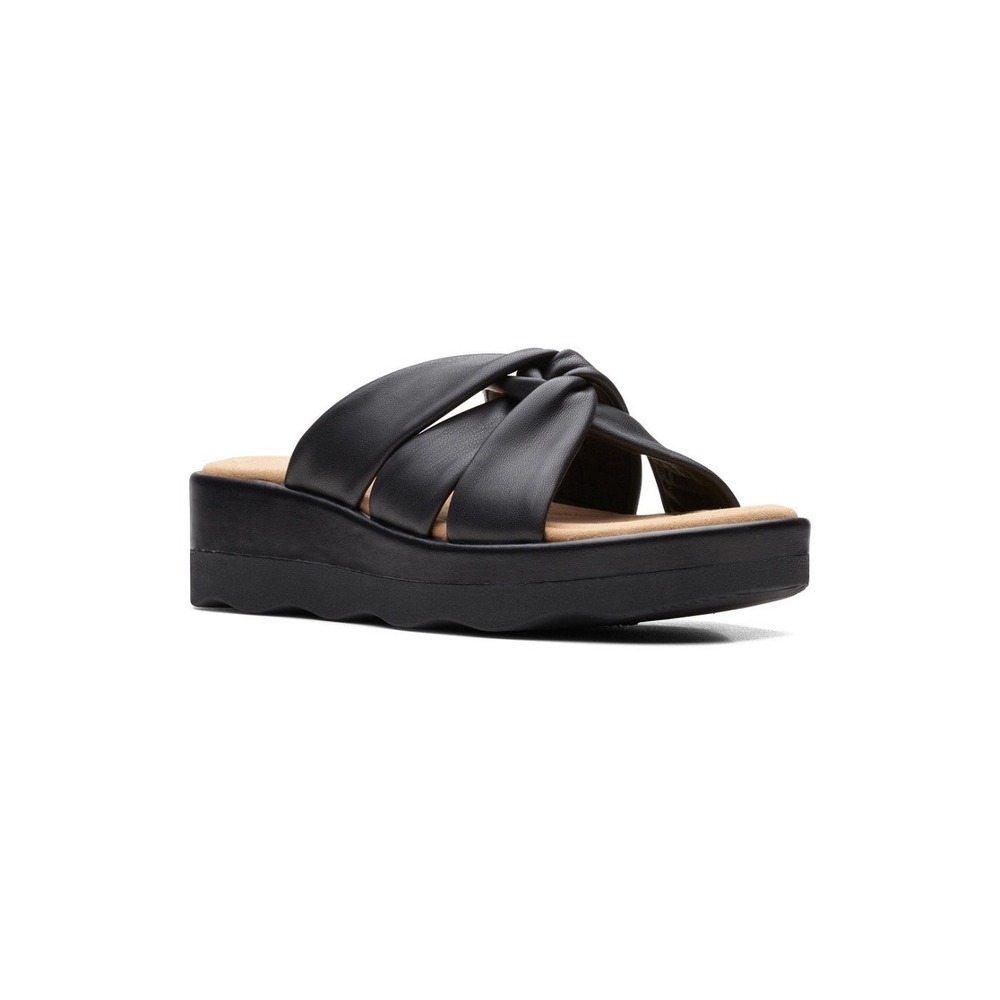 Clarks Collection Clara Charm Wedge Sandal Black size 6.5